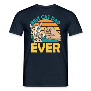 The Best Cat Dad Ever Cat Father - Men's T-Shirt - navy - Front - AI Model Male 178 light (178cm)
