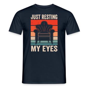 I Rest Only My Eyes From Father Papa Papi - Men's T-Shirt - navy - Front - AI Model Male 178 light (178cm)