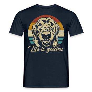 Golden Retriever Labrador Dog retro vintage - Men's T-Shirt - navy - Front - AI Model Male 178 light (178cm)
