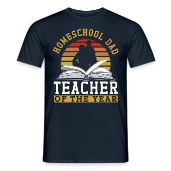 Homeschool Dad Lehrer Des Jahres Vater Papa - Männer T-Shirt - Navy - Vorne - AI Model Male 178 light (178cm)