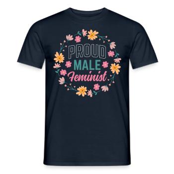 Proud Male Feminist Feminism Women - Men's T-Shirt - navy - Front - AI Model Male 178 light (178cm)