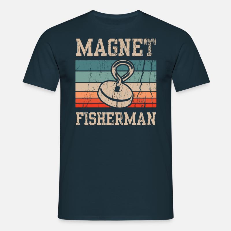 Magnetfischer Magnet Magnetfischen - Männer T-Shirt - Navy