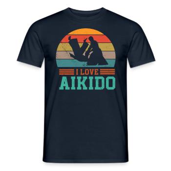 I love Aikido martial arts martial arts fighter - Men's T-Shirt - navy - Front - AI Model Male 178 light (178cm)