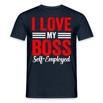Ich Liebe Meinen Chef (Selbstständig) Freelancer - Männer T-Shirt - Navy - Vorne - AI Model Male 178 light (178cm)