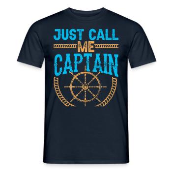 Just call me captain boat boating ship - Men's T-Shirt - navy - Front - AI Model Male 178 light (178cm)