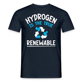 Hydrogen is the true renewable energy - Men's T-Shirt - navy - Front - AI Model Male 178 light (178cm)