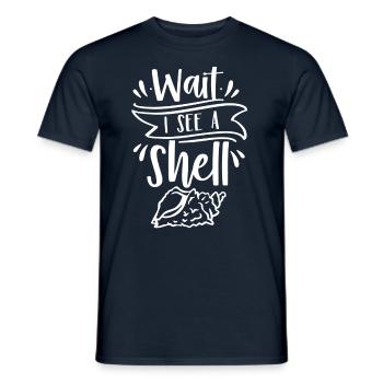 Waiting I See A Shell Collecting Shells - Men's T-Shirt - navy - Front - AI Model Male 178 light (178cm)