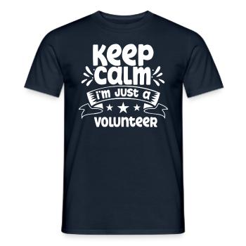 Rester calme, je ne suis qu’un travail bénévole - T-shirt homme - marine - Devant - AI Model Male 178 light (178cm)