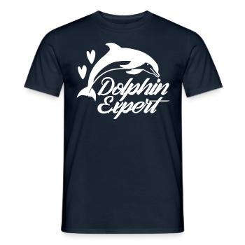 Dolphin Expert Dolphin Lover Dolphins Dolphin - Men's T-Shirt - navy - Front - AI Model Male 178 light (178cm)