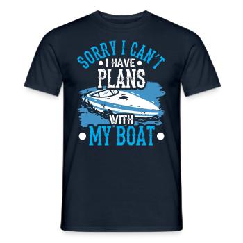Malheureusement, je ne peux pas avoir de plans avec mon bateau - T-shirt homme - marine - Devant - AI Model Male 178 light (178cm)