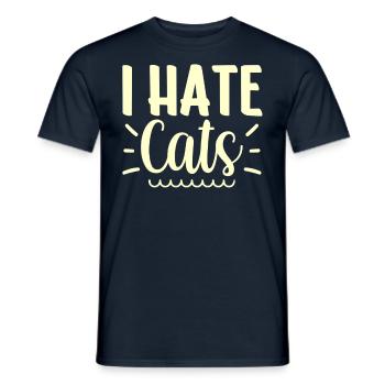 Ich Hasse Katzen Liebhaber Tier Hund Welpe - Männer T-Shirt - Navy - Vorne - AI Model Male 178 light (178cm)