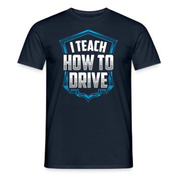 J’apporte la conduite à l’école de conduite Driving Instructor - T-shirt homme - marine - Devant - AI Model Male 178 light (178cm)