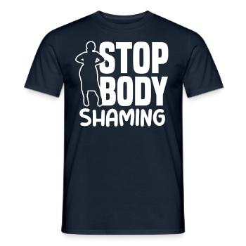 Stop Body Shaming Annoyance Bodyshaming - Men's T-Shirt - navy - Front - AI Model Male 178 light (178cm)