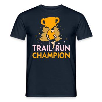 Trail Run Champion Traillauf Running Runner - T-shirt homme - marine - Devant - AI Model Male 178 light (178cm)