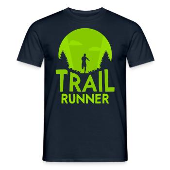 Trail Runner Running Race Trail Running - Men's T-Shirt - navy - Front - AI Model Male 178 light (178cm)