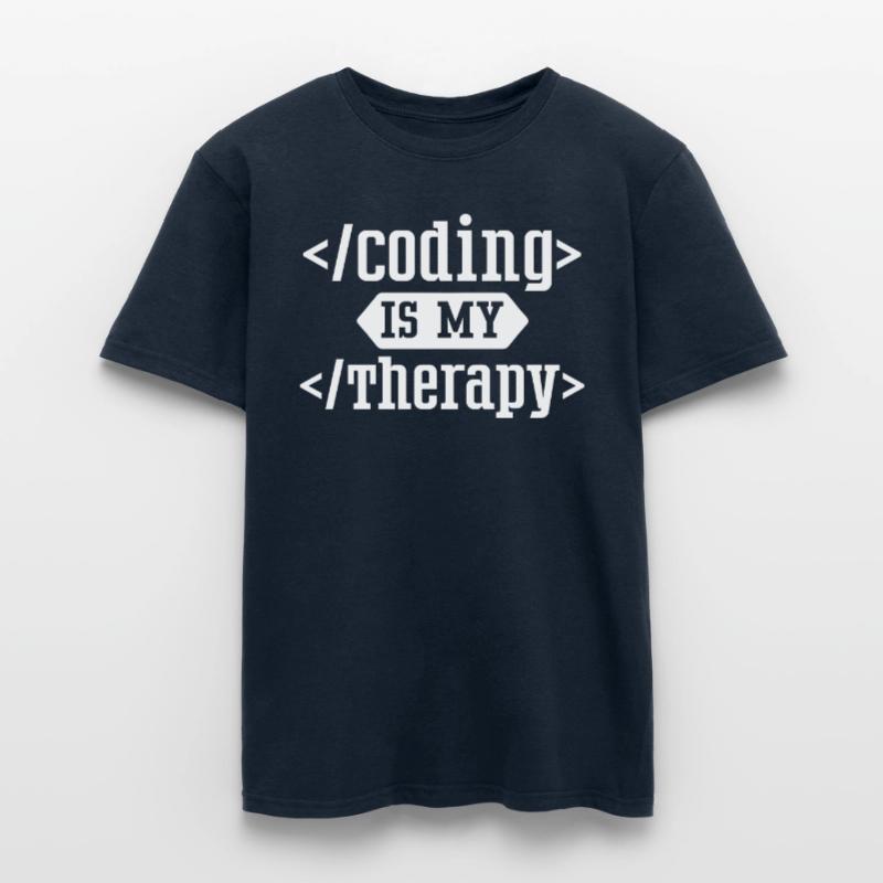 Programmieren Ist Meine Therapie Coding Coder Code Männer T-Shirt