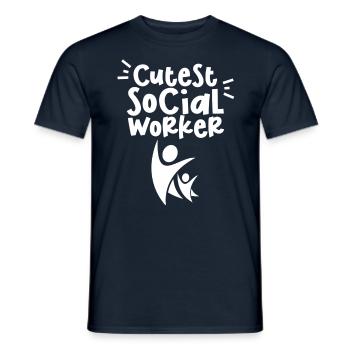 Sweetest Social Worker Social Worker Training - Men's T-Shirt - navy - Front - AI Model Male 178 light (178cm)