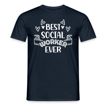 Meilleur travailleur social de tous les temps En travail social - T-shirt homme - marine - Devant - AI Model Male 178 light (178cm)