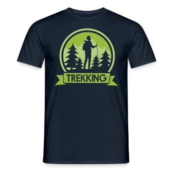 Amateurs de trekking Randonnée Randonnées Randonneurs - T-shirt homme - marine - Devant - AI Model Male 178 light (178cm)