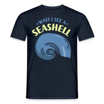 Waiting I See A Shell Collecting Shells - Men's T-Shirt - navy - Front - AI Model Male 178 light (178cm)