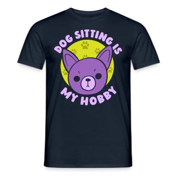 Hundesitting Ist Mein Hobby Dog Sitting Sitter - Männer T-Shirt - Navy - Vorne - AI Model Male 178 light (178cm)