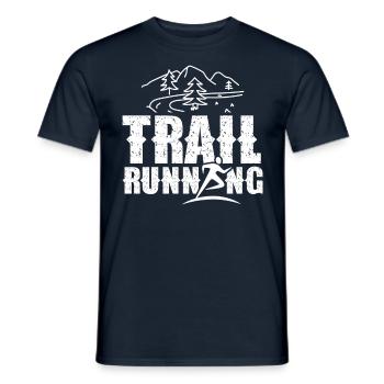 Trail Running Course Trail Running Runner - T-shirt homme - marine - Devant - AI Model Male 178 light (178cm)