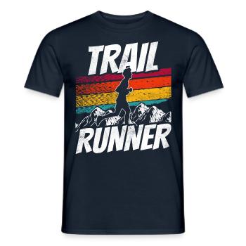 Trail Runner Trail Run Running Race - Men's T-Shirt - navy - Front - AI Model Male 178 light (178cm)