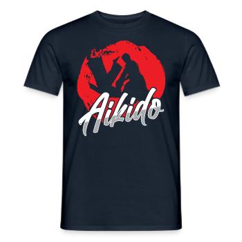 Amoureux de l’Aïkido Arts Martiaux Combattant d’Arts Martiaux - T-shirt homme - marine - Devant - AI Model Male 178 light (178cm)