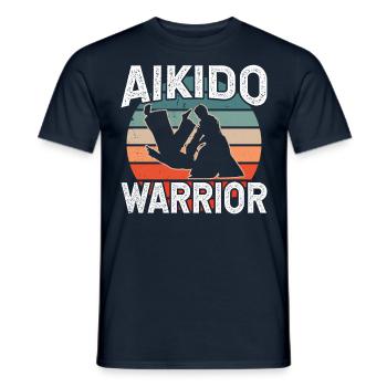 Aikido Krieger Kämpfer Kampfsport Kampfkunst - Männer T-Shirt - Navy - Vorne - AI Model Male 178 light (178cm)