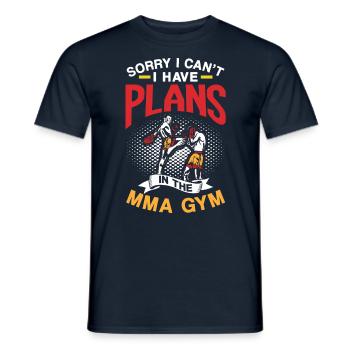 Je ne peux pas avoir de plans au Mma Gym Désolé - T-shirt homme - marine - Devant - AI Model Male 178 light (178cm)