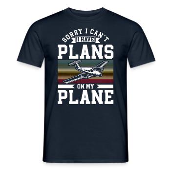 Can't I have plans for my airplane hobby - Men's T-Shirt - navy - Front - AI Model Male 178 light (178cm)