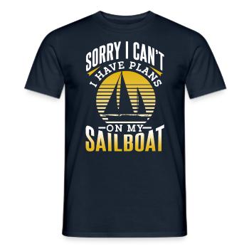 J’ai des plans sur mon voilier Désolé hobby - T-shirt homme - marine - Devant - AI Model Male 178 light (178cm)