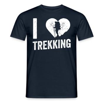 Ich Liebe Trekking Wanderung Wandern Wanderer - Männer T-Shirt - Navy - Vorne - AI Model Male 178 light (178cm)