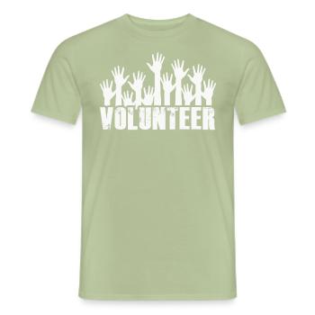 Bénévolat bénévole - T-shirt homme - vert sauge - Devant - AI Model Male 178 light (178cm)