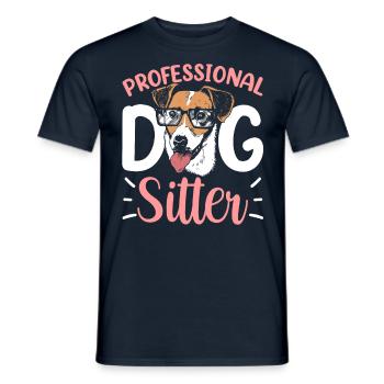 Dog Sitter professionnel Dog Dog Sitting - T-shirt homme - marine - Devant - AI Model Male 178 light (178cm)