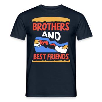 Brothers and Best Friends Team Brother Friend - Men's T-Shirt - navy - Front - AI Model Male 178 light (178cm)