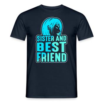 Sister And Best Friend Team Freund Schwester - Men's T-Shirt - navy - Front - AI Model Male 178 light (178cm)
