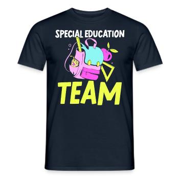 Équipe d’éducation de l’enfance en difficulté Profession d’enseignant en éducation de l’enfance en difficulté - T-shirt homme - marine - Devant - AI Model Male 178 light (178cm)