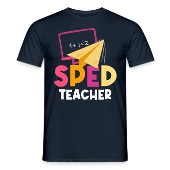 Enseignante en éducation de l’enfance en difficulté Profession de l’éducation de l’enfance en difficulté - T-shirt homme - marine - Devant - AI Model Male 178 light (178cm)