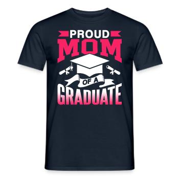 Fière mère d’un diplôme d’études supérieures - T-shirt homme - marine - Devant - AI Model Male 178 light (178cm)