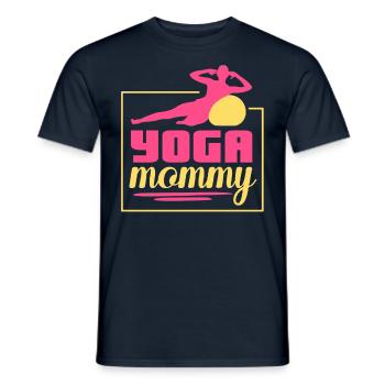 Yoga Mami Hobby Mère Maman - T-shirt homme - marine - Devant - AI Model Male 178 light (178cm)