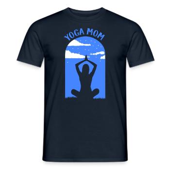 Yoga Mama Hobby Mami Mutter - Männer T-Shirt - Navy - Vorne - AI Model Male 178 light (178cm)