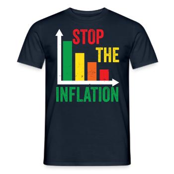 Inflation Stops Money Printing Stagflation - Men's T-Shirt - navy - Front - AI Model Male 178 light (178cm)