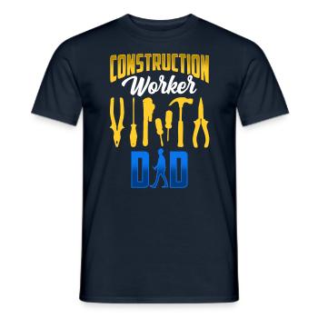 Construction Worker Father Construction Team Construction Site Teamwork - Men's T-Shirt - navy - Front - AI Model Male 178 light (178cm)