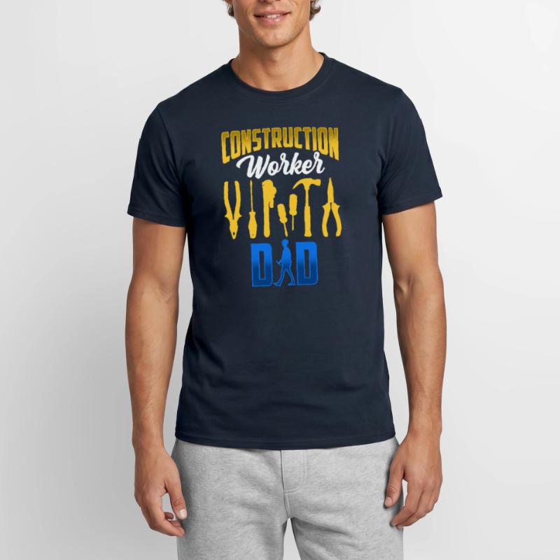 Construction Worker Father Construction Team Construction Site Teamwork Men's T-Shirt