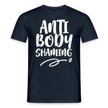 Anti Body Shaming Bodyshaming Annoyance Stop - Men's T-Shirt - navy - Front - AI Model Male 178 light (178cm)