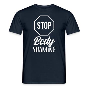 Stop With Body Shaming Bodyshaming Annoyance - Men's T-Shirt - navy - Front - AI Model Male 178 light (178cm)