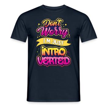 Ne vous inquiétez pas, je suis juste introverti timide - T-shirt homme - marine - Devant - AI Model Male 178 light (178cm)