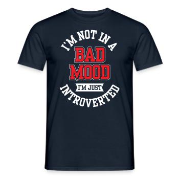 Pas de mauvaise humeur je suis juste un introverti - T-shirt homme - marine - Devant - AI Model Male 178 light (178cm)