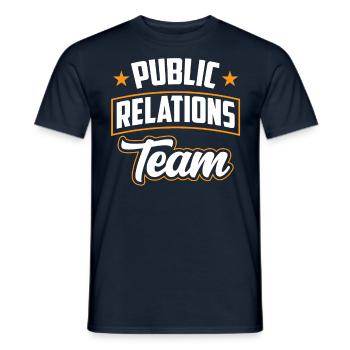 Team Öffentlichkeitsarbeit Public Relations Job PR - Men's T-Shirt - navy - Front - AI Model Male 178 light (178cm)